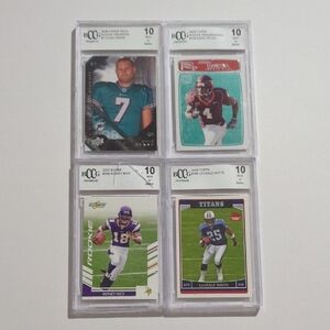 Lot Of 4 Graded NFL Football Trading Cards Sidney Rice Chad Henne Eddie Royal